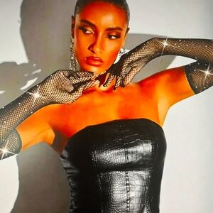 New 💕Fashion Hot Diamond Shiny Mesh Bouncy Sexy Fishnet Black Stretch Colored